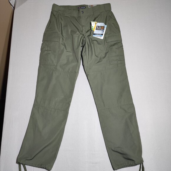 5.11 Tactical Series TDU pants women's size 14 Long green Cargo Ripstop Flex-Tac - Picture 1 of 16